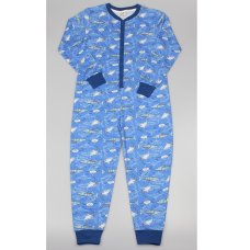 GF6189: Boys All Over Print Shark Cotton Onesie (7-12 Years)